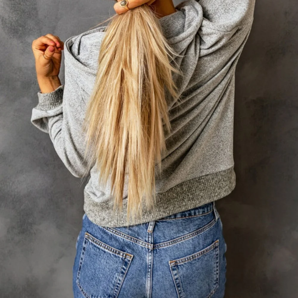 💜 New Gray Cutout Front Top - Picture 4 of 6